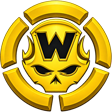 Gold Manhunt Widdz skull badge