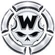 Silver Widdz skull badge